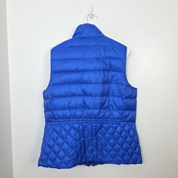 Talbots Blue Puffer Down Filled Quilted Outdoor Classic Slim Vest Size 1X - Picture 6 of 7
